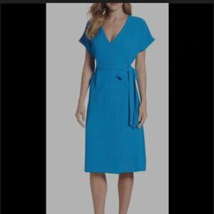 Felicity & Coco Blue Wrap Dress